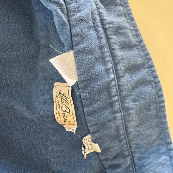 Vintage 80's L.L. Bean Men's Cotton Flannel Washed and Worn Buttondown 16.5 Long - Picture 10 of 12